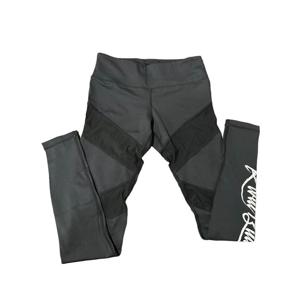 Rival Built Small Black Spell Out Leggings Sheer Cut Outs